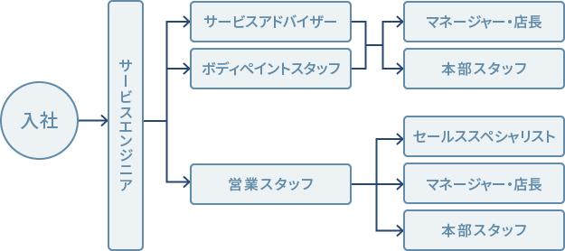 サービススタッフのキャリアアップチャート