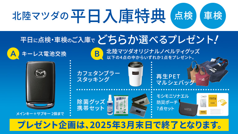 点検・車検　平日入庫特典